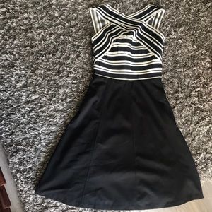 Anthropologie black and white dress